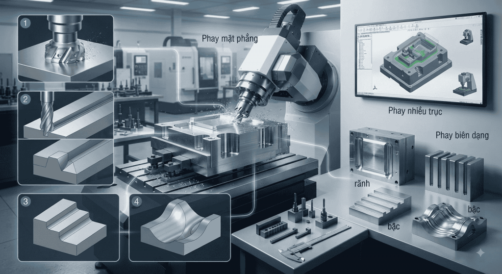 các công nghệ gia công phay CNC phổ biến