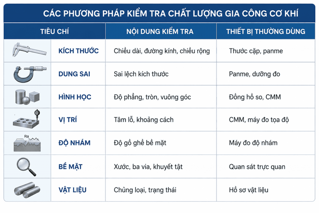 các phương pháp kiểm tra chất lượng