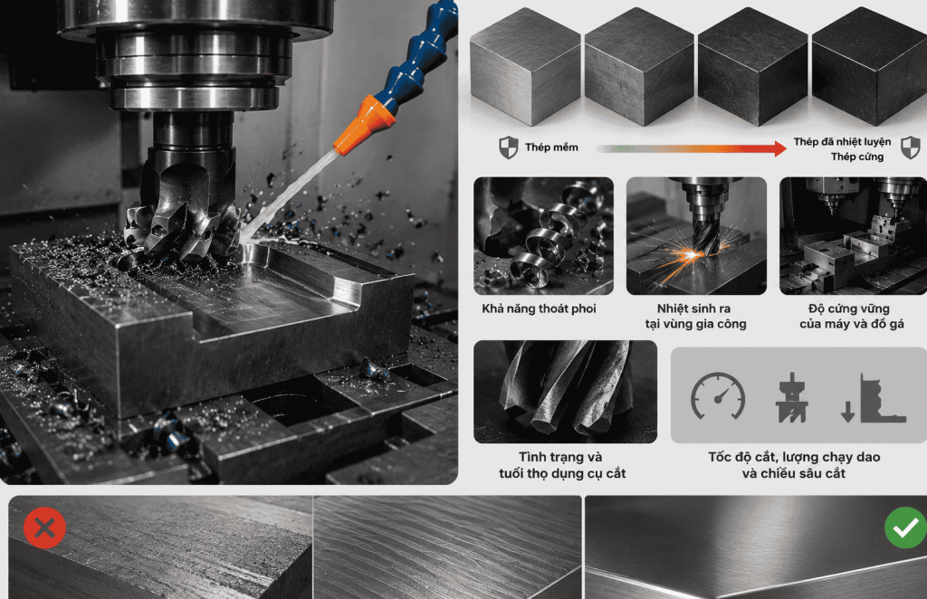Đặc điểm khi phay CNC thép