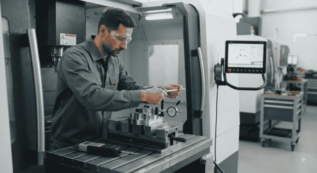 Gá đặt phôi và lấy gốc tọa độ